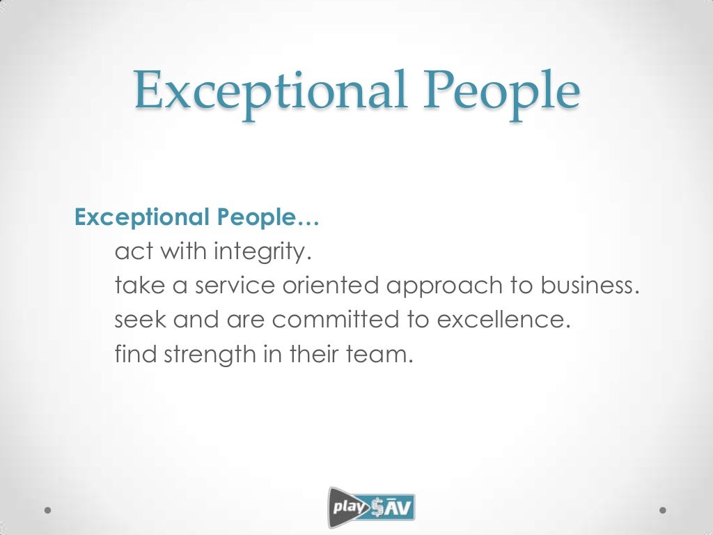Exceptional People Exceptional People… act