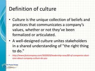 Challenges of a good culture:
Ownership/Accountability
 