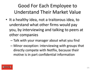 Titles Not Very HelpfulLots of people have the title “Major League Pitcher” but they are not all equally effectiveSimilarly, all people with the title “Senior Marketing Manager” or “Director of Engineering” are not equally effectiveSo the art of compensation is answering the Three Tests for each employee96