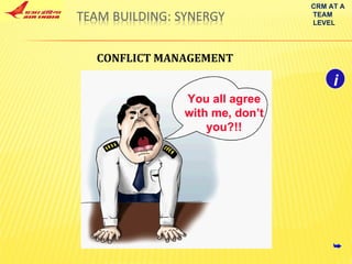 CONFLICT MANAGEMENT  You all agree with me, don’t you?!! CRM AT A TEAM LEVEL i 