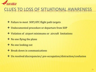 Failure to meet  SOP/ATC flight path targets Undocumented procedure or departure from SOP Violation of  airport minimums or  aircraft  limitations No one flying the plane No one looking out Break down in communications Un resolved discrepancies/ pre-occupation/distraction/confusion 