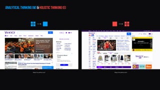 Analytical thinking (W) & Holistic Thinking (E)
https://us.yahoo.com/ https://tw.yahoo.com/
 