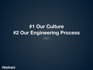 #1 Our Culture
#2 Our Engineering Process
2021
 