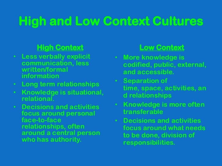high context culture high context culture