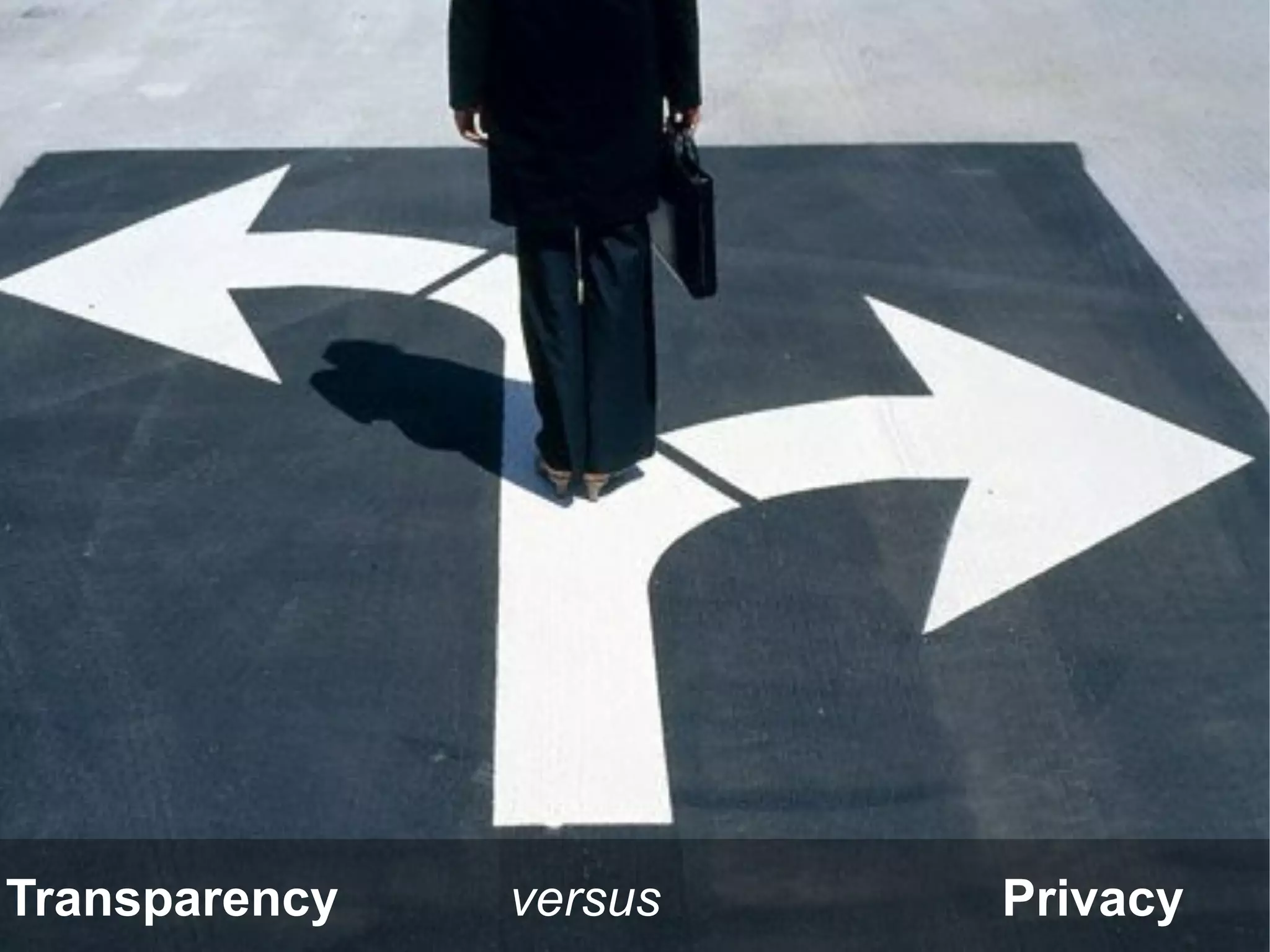 Transparency   versus   Privacy
                                  45
 