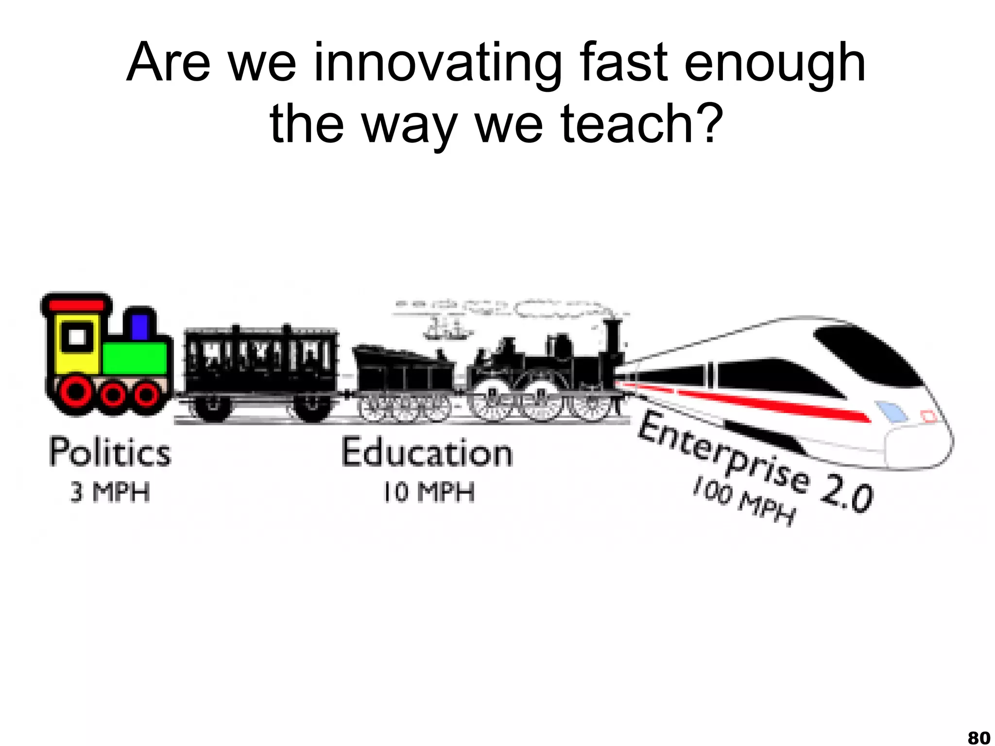 Are we innovating fast enough
     the way we teach?




                                80
 