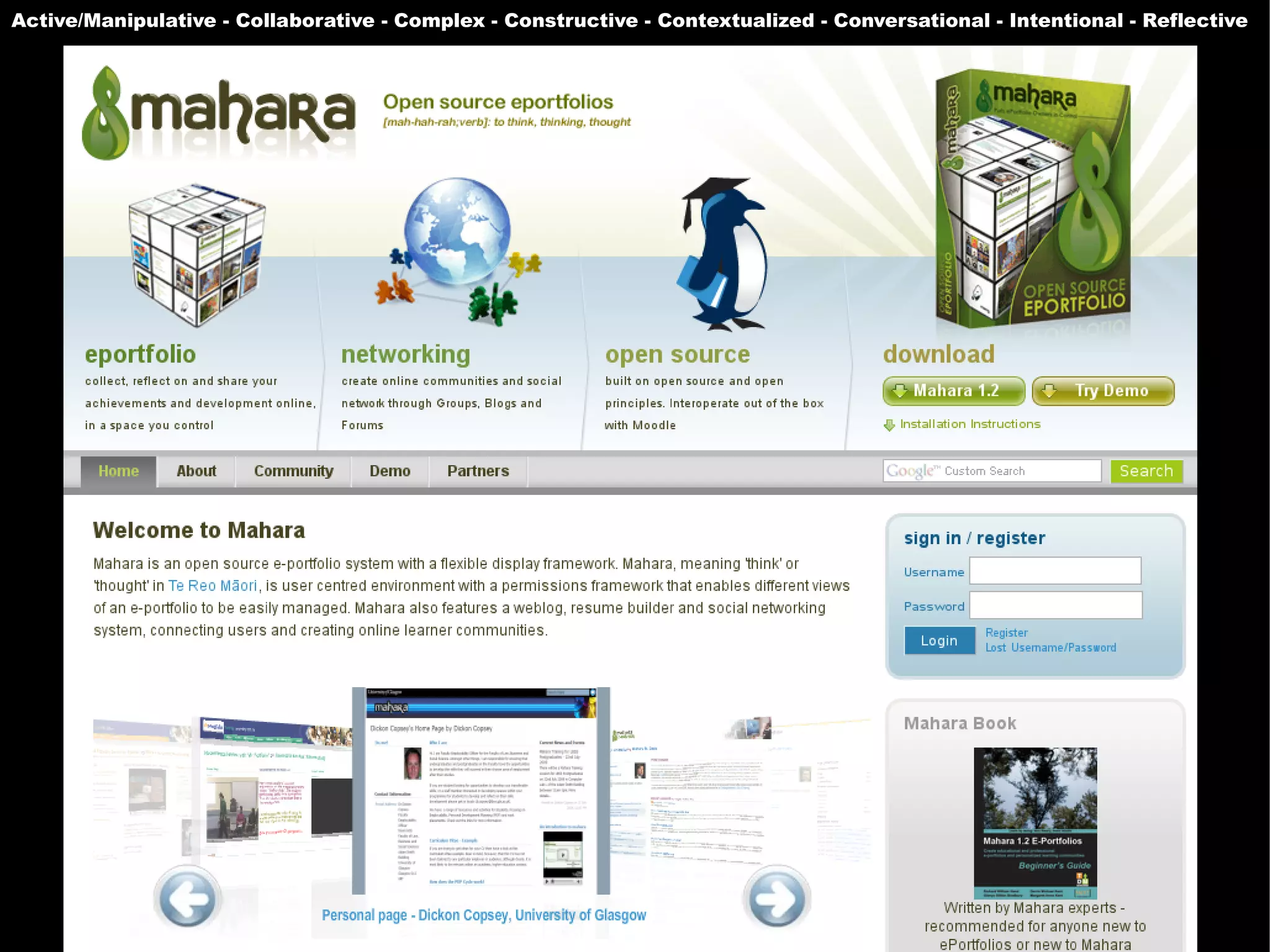 Active/Manipulative - Collaborative - Complex - Constructive - Contextualized - Conversational - Intentional - Reflective




                                                                                                               94
 