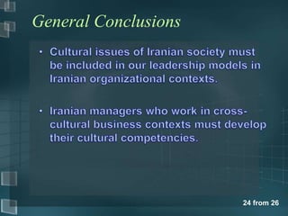 24 from 26 
General Conclusions 
