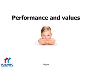 Page 44
Performance and values
 
