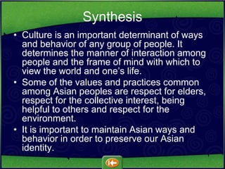 Culture of Asian ways and Behavior | PPTX