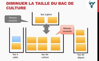 DIMINUER LA TAILLE DU BAC DE
CULTURE
bac à glace
Release
suivante

Release
courante

bac à
sable

bac de
culture

bac de
départ

 