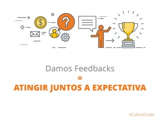 Todos somos DONOS
e responsáveis pelo
marketing, vendas,
projetos e clientes.
#CultureCode
 