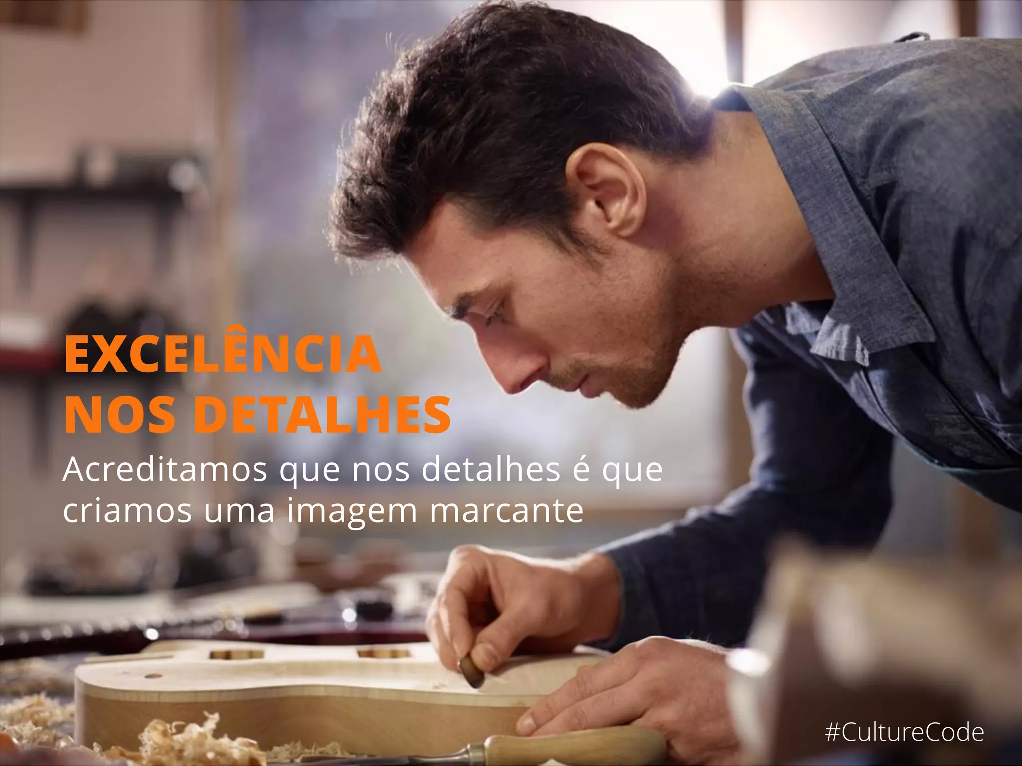 #CultureCode
Gostamos muito de desafios,
inclusive aqueles problemas
que os técnicos evitam, é assim
que nos superamos como
profissionais e mostramos
nossos principais valores.
 