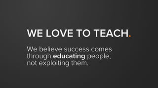 An important note on transparency…
 