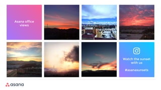 Watch the sunset
with us
#asanasunsets
Asana office
views
 