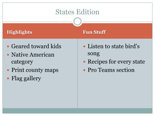 Provinces EditionHighlightsFun StuffPhotos Videos Slideshows Interviews Famous PeopleFlagsGraphs and Tables Mp3 files for national anthemsRecipesSlideshowsInterviewsWorld Edition