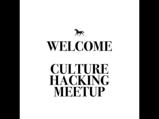 WELCOME
Text

CULTURE
HACKING
MEETUP

 