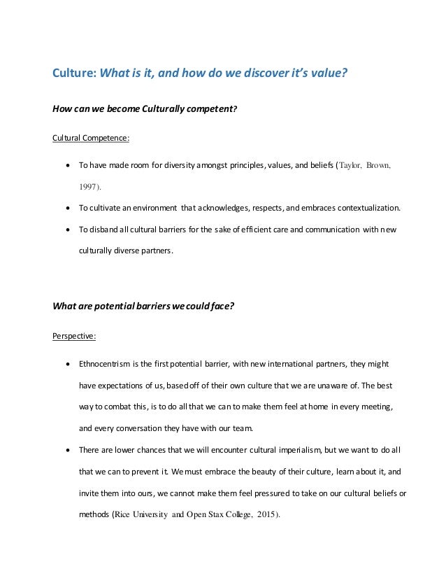 cultural competence handout