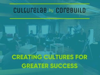 CREATING CULTURES FOR
GREATER SUCCESS
 
