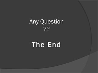 Any Question
??
The End
 