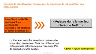 13
Orange Restricted
La politique de Netflix
concernant les
voyages, les
invitations, les cadeaux
et autres dépenses est
E...