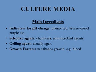 Culture media & its types with examples | PPT