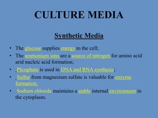 Culture media & its types with examples | PPT