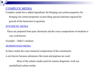 Culture media - CLASSIFICATION EXAMPLES OF EACH | PPT
