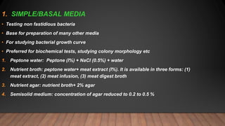 Culture media and culture methods | PPTX