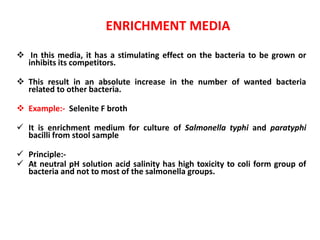 Solved Different types of microbial medium are used for