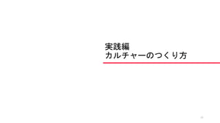 実践編
カルチャーのつくり方
26
 