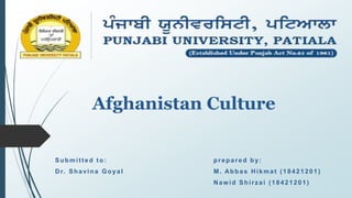Culture of Afghanistan (2020) | PPT
