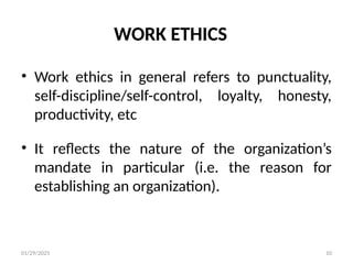 Work Ethic Performance Culture of Work ethics and values in the society.pptx