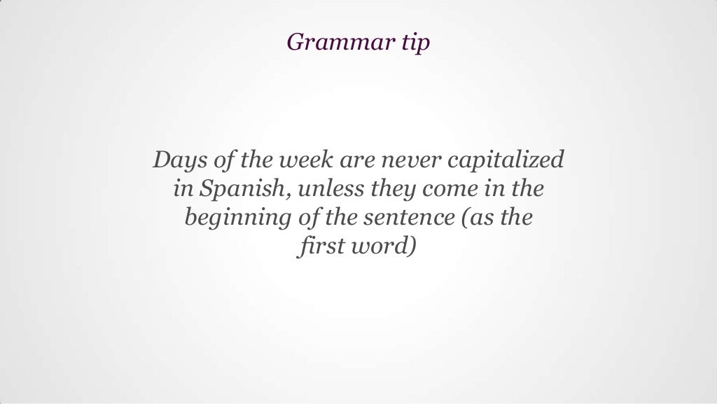 Basic spanish lesson 18 days of the week sunday monday friday 