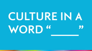 CULTURE IN A 
WORD “_____” 
 