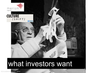 what investors want
© & confidential merism capital

 