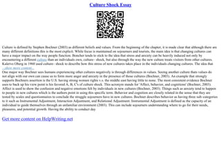 Culture Shock Essay | PDF