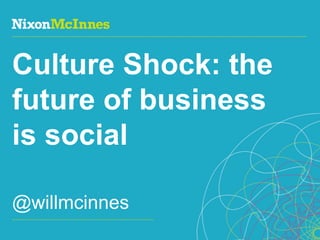 Culture Shock: the
future of business
is social

@willmcinnes
Page 1 | Social Business Pioneers
 