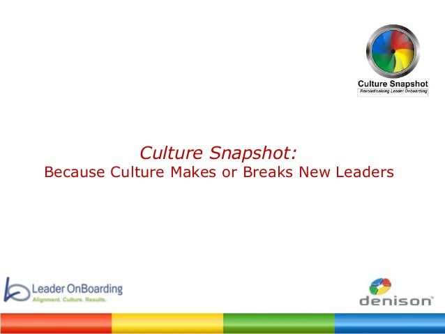 culture snapshot breaks leaders because makes slideshare