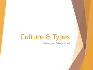 Culture & Types
Muhammad Sohaib Afzaal
 