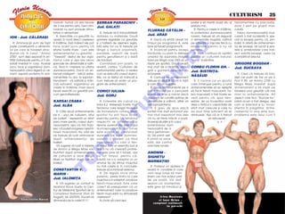 CULTURISM 5 25
                                        noacizi- numai c` are nevoie         ßERBAN PARASCHIV -                                                          poster [i s` men]ii acest atu al    trenamentele cu precau]ie,
                                        de 2 ore pentru asta. Deci ami-      Jud. GALA¥I                                                                 pre]ului mic.                       doar 3 serii pe grup` mus-
                                        noacizii nu sunt produse stimu-                                           FLUERAß CåTåLIN -                        R: Pentru a cre[te în în`l]ime,   cular`.
                                        lative ci alimentare.                    R: Trebuie s`-]i îmbun`t`]e[ti                                          la poten]ialul dumneavoastr`           Febra dumneavoastr` mus-
                                           R: Exerci]iile cu greut`]i nu     dotarea cu materiale. Dou`           Jud. ARAD                              maxim, trebuie s` v` asigura]i      cular` a fost localizat` în spe-
ION - Jud. CåLåRAßI
                                        opresc în mod direct cre[terea       gantere reglabile ca greutate           R: Dac` v` sim]i]i obosit tot       o alimenta]ie bogat`, odihn`        cial la bicep[i pentru c`, pro-
   R: Aminoacizii sunt de fapt          în în`l]ime. çns` indirect ele pot   [i o halter` de asemeni regla-       timpul pe programul A, este            pe s`turate [i mi[care fizic` cu    babil, în afar` de antrenamen-
parte constituent` a alimente-          face acest lucru pentru c`           bil` este tot ce î]i trebuie pe      bine s` folosi]i programul B.          modera]ie pentru a nu v`            tul de bicep[i, a]i lucrat [i spa-




                                                                                                                                          O
lor pe care le folose[ti zilnic.        efortul foarte mare - cum este       lâng` o banc` orizontal`,               R: çncerca]i pentru biceps          surmena.                            tele [i antebra]ele care indi-
Numai c`, în cazul “Amino               antrenamentul cu greut`]i -          paralele, supor]i de bar`            trac]iunile cu priz` la l`]imea          R: Vom continua s` lupt`m         rect solicit` bicep[ii, ceea ce
2700”, sunt deja separa]i în en-        “taxeaz`” destul de dur orga-        pentru genuflexiuni [i o bar`        umerilor tip supina]ie (trage]i        pentru un culturism natural,        a amplificat efectul.




                                                                                                                                        .R
tit`]i individuale pentru a fi ab-      nismul care [i a[a are nevoi         de trac]iuni.                        bara pe lâng` corp f`r` s` v`          “curat” [i s`n`tos.
sorbi]i imediat în corp. Acela[i        speciale de alimenta]ie [i odih-         Comanda]i prin po[t`, la         l`sa]i pe spate). Dac` reu[i]i                                             GRIGORE BOGDAN -
lucru face [i organismul dum-           n`, fiind în cre[tere la vârsta      revist`, cartea “Culturism de        mai mult de 6 repet`ri, ad`u-          CORBU FLORIN GH. -                  Jud. SUCEAVA
neavoastr` când diger` un ali-          dumneavoastr`. Dac` v` an-           performan]`â pentru a vedea          ga]i o ganter` apucat` cu              Jud. BISTRI¥A-




                                                                                                                           M
ment -separ` proteina în ami-           trena]i inteligent - adic` antre-    cum se execut` corect exerci-        picioarele.                                                                   R: Cred c` trebuie s` folo-
                                        namentele nu duc la supraan-         ]iile, ce ar trebui s` mânca]i [i       R: Centura de antrenament
                                                                                                                                                         NåSåUD                              se[ti cel pu]in de trei ori pe zi
                                        trenament - v` odihni]i [i mân-      cum trebuie s` arate un pro-         trebuie s` aib` 8-10 cm în fa]`          R: E normal ca un sportiv         Prot R 85, iar Amino 2700 cu




                                                                                                                  IS
                                        ca]i suficient, organismul va        gram de antrenament.                 [i cam 15 cm în spate.                 care întrerupe pentru o lun`        Mega Mass imediat dup`
                                        cre[te în în`l]ime chiar dac`                                                R: Dou` antrenamente pe zi          antrenamentele s` se a[tepte        antrenament [i s` insi[ti pe
                                        face]i exerci]ii cu greut`]i pre-    CORICI IULIAN-                       pot fi f`cute pe o perioad`            s` fac` febr` muscular`. Fe-        folosirea unor greut`]i cât mai
                                        cum genouflexiunile.                 Jud. GORJ                            scurt` de timp [i numai dac`           bra muscular` a fost foarte se-     mari la antrenamente. Alt




                                                                                                      R
                                                                                                                  dispune]i de condi]ii optime de        ver` pentru c`, spre deo-           aspect care te-a “]inut pe loc”
                                        KARSAI CSABA -                          R: Extensiile din culcat cu       alimenta]ie [i odihn`, altfel v`       sebire, de un încep`tor ave]i       pân` acum a fost desigur, a[a
                                                                             bara E.Z. streseaz` foarte mult      ve]i supraantrena.                     deja o for]` [i o capacitate de     cum ai precizat [i tu, incon-




                                                                                                     U
                                        Jud. ALBA
                                                                             tendonul care leag` tricepsul           R: E greu de spus dac`              efort mult crescute [i care nu      [tien]a în preg`tire. Antre-
                                           R: Câte dou` antrenamente         de încheietura cotului. Mul]i        sunte]i mai mult ectomorf sau          au avut timp suficient s` se        namentul în sine este bun,




                                                                                       LT
                                        pe zi - unul de culturism, altul     sportivi nu pot face acest           mai mult mezomorf mai ales             diminueze. A[a c` ar fi trebuit     problema este felul cum îl
                                        de basket - reprezint` un efort      exerci]iu pentru c` tendonul         c` nu a]i trimis m`car o poz`.                       s` rencepe]i
                                        prea mare pentru corpul dum-         respectiv se inflameaz` [i           Aceea[i situa]ie [i în cazul                                a n -
                                        neavoastr`, a[a c` m` îndo-          devine dureros. Nu este cazul        poten]ialului dum-
                                        iesc c` pute]i progresa rapid în     dumneavoastr`, dar totu[i            neavoastr` de a
                                                                               U
                                        mas` muscular`. Nu v`d de            este posibil s` confunda]i           face performan-
                                        ce trebuie s` lua]i aminoacizi       durerea, pe care dumnea-             ]`. De primit ve]i
                                        dup` antrenamentul de                voastr` o crede]i ca fiind           fi primit la orice
                                                                       C

                                        basket.                              muscular`, cu cea a ten-             sal`, dar contra
                                           V` sugerez s` lua]i 6 tablete     donului. Este un exerci]iu bun [i    unei taxe lunare.
                                        de Amino [i Mega Mass sau            dac` nu v` creeaz` proble-
                                                                P


                                        Nutrifort dup` antrenamentul         me este bine s` îl folosi]i, dar     ANONIM -
                                        de culturism [i doar Mega            nu tot timpul, pentru c`,            SIGHETU
                                                 O



                                        Mass ori Nutrifort dup` cel de       odat` ce s-a adaptat la un
                                        basket.                              anume tip de stimul, mu[chiul
                                                                                                                  MARMA¥IEI
                                                                             nu mai cre[te [i, în concluzie,         R: Posterul va ap`rea în
                                                T




                                        CONSTANTIN V.                        trebuie s` schimba]i sistemul.       revist` în condi]iile în care
                                        MARIN -                                 R: De regul` orice stimul         vom reu[i totu[i s` men-
                                                                             puternic, peste limita la care       ]inem cel mai sc`zut pre]
                                        Jud. IALOMI¥A                        mu[chiul s-a adaptat, produce        de pe pia]`. V` da]i
                                           R: V` sugerez un consult la       febr` muscular`. Este oare           seama c`, momentan,
                                        doamna Anca Gur`u la Cen-            corect s` presupunem c` un           este greu s` introduci [i
                                        trul de Medicin` Sportiv` de la      antrenament care nu produce
                                        Complexul Na]ional (fost 23          febr` muscular` nu stimuleaz`
                                        August), tel 3237070. Duce]i-v`      cre[terea?                                     I r in a M u n t ea n
         C o ns t a n t i n R a [ c `   diminea]a pe la orele10-11.             Eu înclin s` cred a[a.                     [ i I oa n Or i a n -
                                                                                                                      c a mp i o n i n a ] i o n a l i
                                                                                                                                    l a p e r e c hi
 