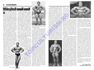 6 5 CULTURISM
                                                                                                                   Cu apari]ia lui Dorian Yates,     lebru“        sau

Sf~r[itul unei ere!                                                                                             Lee Haney a în]eles imediat c`
                                                                                                                „era“ sa a luat sf~r[it. Yates a
                                                                                                                cucerit acest titlu de 6 ori con-
                                                                                                                                                     popular pre-
                                                                                                                                                     cum precur-
                                                                                                                                                     sorii lui. Yates


E
       ste început de var`. Ulti-      çn 1965, Joe Weider a lansat                                             secutiv, încep~nd cu 1992.           a lucrat din
       mul concurs pentru Mr.       concursul pentru Mr. Olympia -                                              Spre deosebire de Haney sau          greu un an
       Olympia din acest secol      ca titlu suprem în culturismul                                              ceilal]i „mari“ care au cucerit      întreg, de-
este doar la c~teva luni dis-       mondial. Marea vedet`, [i                                                   acest titlu de la retragerea lui     parte de Ca-
                                                                                                                                                                             Do r i a n




                                                                                                                                    O
tan]`. Majoritatea concuren-        care a dominat acest concurs                                                Arnold (1977), Yates a fost con-     lifornia, s-a           Y a t es
]ilor intr` în preg`tirea pentru    în primele sale 3 edi]ii, a fost                                            siderat în aceea[i clas` ca cei      prezentat în
concurs încep~nd lucrul pentru      legendarul Larry Scott. Scott a                                             mai mari sau celebrii: Grimek,       fiecare an la




                                                                                                                                  .R
definire. Dup` cum mul]i dintre     fost urmat de nu mai pu]in ce-                                              Scott, Oliva, Arnold. Yates, pre-    concurs, i-a uimit pe to]i, [i-a       interesat în cucerirea titlului, ci
iubitorii culturismului din Rom~-   lebrul Sergio Oliva (c~[tig`tor                                             cum cei men]iona]i, a stabilit       luat titlul [i s-a întors acas`! Dar   mai ales în continua îmbun`t`-
nia [tiu deja, anul trecut s-a      a tot 3 edi]ii consecutive), [i                                             un standard, nu doar a cucerit       Yates, „pound per pound“ a             ]ire personal`! „Moda“ de a
produs o „schimbare de gar-         apoi de faimosul, poate cel              Ar n ol d                          titlul suprem. Yates a stabilit      fost mai bun dec~t to]i dintre         cuceri titlul doar de „dragul




                                                                                                                         M
d`“. Dorian Yates, de 6 ori con-    mai celebru dintre to]i, Arnold          Sc h wa r z e n e g g e r          acel standard pe care mul]i          legendarii culturi[ti ai acestui       titlului“ a fost ini]iat` de c`tre
secutiv Mr. Olympia, nu s-a pre-    Sckwarzenegger. Arnold a cu-                                                dintre urm`ritorii s`i nici m`car    secol! ßi înc` mai mult, cum           Oliva [i Arnold - [i continuat`
zentat. Mai mult, el s-a retras     cerit 7 titluri (6 consecutive, [i      adev`rat standard de urmat          nu puteau s`-l „ating`“! Masa        am mai men]ionat înainte,              de atunci [i p~n` în zilele de




                                                                                                                IS
oficial din competi]ii! Ronnie      înc` o dat`, controversat, în           de c`tre ceilal]i!                  ob]inut` de Yates este cea           Yates a fost un „leader“, cel          azi!
Coleman - clasat pe locul 8 în      1980) de Mr. Olympia. çntre                çn 1984, „apare“ Lee Haney       mai mare din istoria acestui         care a „dictat“ standardul, nu             Deci, prin retragerea sa, un
anul precedent - a surprins pe      timp, mul]i al]i culturi[ti celebri     [i „domin`“ competi]ia timp         sport! Mai mare dec~t a lui Gri-     doar un „urm`ritor“. La orice          alt „gol“ s-a produs în culturis-
mul]i, cucerind titlul suprem!      au fost nevoi]i s` „stea în             de 8 ani cucerind titlul suprem     mek, Scott, Oliva sau Arnold!        concurs la care Yates s-a              mul profesionist mondial. A-l




                                                                                                          R
   Cu retragerea lui Yates, o       umbra“ lui Scott, Oliva sau             tot de at~tea ori consecutiv!       Definirea, propor]iile, vasculari-   prezentat, toat` audien]a se           egala pe Yates sau a veni pe
er` foarte important` a cultu-      Arnold: Steve Reeves, Reg               Din nefericire, de[i recordul lui   zarea, [i toate celelalte criterii   g~ndea ce va fi de la locul 2 în       scen` cu ceva deosebit, ne-
rismului mondial s-a încheiat -     Park, Dave Draper, Lou Fer-             Haney pare de nedep`[it, nu         de asemenea constituie abso-         jos. Yates a dominat cu at~ta          maiv`zut înainte, este foarte




                                                                                                         U
subiectul acestui articol. Poate    rigno, Mike Katz, Mike Mentzer,         înseamn` prea mult... „Era Lee      lutul comparat cu orice înainte      autoritate!                            improbabil la momentul de
c` una dintre cele mai impor-       Mohammed Makkawy - ca s`                Haney“ este considerat` de          de el! Yates, datorit` stilului          Din p`cate, Yates a suferit        fa]`. La ce vom asista în urm`-




                                                                                        LT
tante ere din istoria acestui       men]ionez doar c~]iva!                  c`tre exper]i, o er` modest` a      s`u, lini[tit, departe de media,     c~teva accidente (datorit`             torii ani este ceea ce am v`zut
sport. çnceputurile culturismului      Cu retragerea lui Arnold, un         culturismului mondial! Lee nu a     modest, nu a fost at~t de „ce-       stilului s`u de antrenament, în        din 1977 (prin retragerea lui
de performan]`, profesionist,       mare „gol“ s-a produs. Pentru           dominat prin ceva deosebit,                                              care „dep`[ea limitele uma-            Arnold) prin apari]ia lui Yates.
au fost dominate de c`tre           c~]iva ani, Frank Zane(3) [i            mas` (precum Grimek, Scott,                                              ne“) care l-au for]at s` se re-        Numero[i culturi[ti, care vor
legendarul John Grimek -                  Franco Columbu(2) - care          Oliva, Arnold , Columbu) sau                                             trag`. çn lipsa acelor acciden-        cuceri titlul suprem o dat` sau
                                                                              U
care s-a stins din via]`, doar             î[i „a[teptau r~ndul“ în         definire [i propor]ii (Zane).                                            te, Yates ar fi dominat cu sigu-       chiar de 3-4 ori la r~nd, dar
de c~teva luni, la o v~rst`                  umbra lui Arnold - [i-au       Haney a avut „un pic din fie-                                            ran]` competi]ia [i ar fi cucerit      f`r` a se impune, a domina,
respectabil`. Grimek a                     înscris numele pe lista lui      care“, - dar, în concluzie, nimic                                        titlul suprem, cel pu]in înc` 2-3      sau a crea un standard în
                                                                      C

„deschis“ era cultu-                               Mr. Olympia. Apoi,       deosebit. Haney a dominat                                                ani! Probabil c` ar fi dep`[it         materie, de urmat de c`tre
rismului profesio-                                      au urmat Chris      mai degrab` datorit` lipsei de                                           „recordul“ lui Haney - de care,        ceilal]i. O nou` „er`“, cum se
nist prin dou`                                            Dickeson [i Sa-   concuren]` serioas` din par-                                             dup` cum el a declarat, nu a           mai spune! Spre exemplu,
                                                              P


aspecte foarte                                             mir Bannaout     tea celorlal]i concuren]i, com-                                          fost niciodat` interesat! Obiec-       dup` cucerirea titlului anul
importante:                                                 (o dat` fie-    binat` cu filosofia arbitrajului                                         tivul suprem al lui Yates a fost       trecut, Ronnie Coleman va
                                              O



masa muscular`                                            care). Dar, cu    care a început înc` din1965 -                                            întotdeauna de a se prezenta           avea sarcina foarte dificil` de
[i propor]iile sale                                    siguran]`, specia-   „trebuie s` fii mult mai bun de-                                         în fiecare an mai bun dec~t el         a-[i ap`ra titlul în fa]a lui Flex
unice [i stilul s`u de                         li[tii în materie, în]ele-   c~t campionul „en titre“ ca s`-                                          însu[i în cel precedent. Yates s-      Wheeler [i al lui Nasser El
                                             T




prezentare cu adev`rat                          geau c` de fapt era         l detronezi, nu doar egal, sau                                           a comparat mereu cu el însu[i,         Sonbathy! Sau poate c` tra-
artistic! ßi acestea c~nd                        un mare „gol“ odat`        pu]in mai bun, precum în mul-                                            pentru c` el era cel mai mare.         di]ia arbitrajului se va impune
metodele [i alimenta]ia                          cu retragerea lui Ar-      te sporturi.“ Rich Gaspari, Lee                                          Nu cu urm`ritorii s`i! Ultimele        din nou...
celor care practicau                            nold. De[i titlul era cu-   Labrada, Shawn Ray [i chiar                                              dou` titluri le-a cucerit „acci-           Dar despre pronosticurile
acest sport erau foarte                        cerit o dat`, de dou`,       Tom Platz - constituie patru nu-                                         dentat“! Mul]i dintre speciali[tii     mele pentru Mr. Olympia 1999,
„rudimentare“. Prin urma-                     sau chiar de trei ori la      me remarcabile care au fost la                                           în materie consider` c` ar fi          voi reveni cu un alt articol, ca
re, John Grimek este înc`                    r~nd, nici unul dintre de-     „doar un pas“ de cucerirea                                               putut domina înc` 1-2 ani              în fiecare an!
considerat de mul]i drept                   ]in`torii titlului nu putea     (poate pe merit) a titlului su-                                          competi]ia, concur~nd chiar [i
                                                                                                                 Le e                                                                                    Dr. C. Ionescu, Ph. D.,
cel mai mare culturist al                 s`-[i impun` faima, sau,          prem! Dar arbitrii s-au dovedit                                          „accidentat“. Dar Yates - pre-
                                                                                                                 Ha n ey                                                                          Los Angeles, California, USA.
acestui secol!                           mai ales, s` stabileasc` un        foarte conservativi!                                                     cum Grimek [i Scott - nu era
               L a r ry S c o t t
 