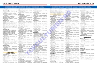 14  CULTURISM                                                                                                                                                                       CULTURISM  15

 CONCURSURI ZONALE  CONCURSURI ZONALE  CONCURSURI ZONALE                                                      CONCURSURI ZONALE  CONCURSURI ZONALE  CONCURSURI ZONALE 
   Pa[cani                              ßoimii Retezat Sibiu                   Bra[ov                            4. Manea Marcel - CSS ßoimii           ANEFS Bucure[ti                      Bucure[ti
Seniori 70 kg                       5. Ciora Darius Ionel - Body            4. Ambrus Richard - FPS Nike            Retezat Sibiu                    2. Nec[oi Lauren]iu - Arpechim       Seniori 90 kg
1. Mosor Gligor - Steel Man Tg.         Building Deva                          Miercurea Ciuc                    5. Haiduc C`t`lin - CSU Sibiu          Pite[ti                           1. Buruian` Virgil - CSS 5
   Neam]                            6. Jurj Flavius - Culturistul Alba-     Seniori 70 kg                        6. Stef Lucian - CS Neptun Sibiu    3. Tudoric` Mihai - Serco Ro[iorii      Bucure[ti / Redis Buftea




                                                                                                                                     O
2. Gargal`c Romeo - CSM Ia[i            Iulia                               1. Lupu[oru Marius - Idol BB Tg.                                            de Vede                           2. Breahn` Silviu - Metrorex
3. Per]a Augustin - Ju San          Juniori 70 kg                              Secuiesc                                   ZONA MUNTENIA              4. Sin Iulian - Golden Gym              Bucure[ti
   Foc[ani                          1. Cozm~nc`            Adrian       -   2. Lefter Dan - Post`varul Bra[ov            28.04.2001, Caracal            Bucure[ti                         3. Ciobanu         Victor  -    Cs
4. Luiuz Marius - Unirea Ia[i          Post`varul Bra[ov                    3. Cserkesz Robert - CSU Tg.         Juniori 65 kg




                                                                                                                                   .R
                                                                                                                                                     5. Ristea Viorel - CSS 5 Bucure[ti      Teleorman Alexandria
5. Hamac Radu - CFR Ia[i            2. Voinea Adrian - CSS ßoimii              Mure[                             1. Tru]` Olimpiu Mihai - CSS 5      6. T`t`rici Cristian - CSS           4. Corcoveanu Nicolae -
6. Dr`ghici Gabriel - Ju San           Retezat Sibiu                        4. Szabo Mihaly - Titanic Tg.           Bucure[ti                           Alexandria                           Progresul Caracal
   FDoc[ani                         3. Kopacz Laszlo - Idol BB Tg.             Mure[                             2. P`rvu Florin - Slen 90 + ANEFS   Seniori 65 kg                        5. Olteanu Decebal - Metrorex
Seniori 75 kg                          Secuiesc                             Seniori 75 kg                           Cernavod`                        1. Manea Cezar - CSO Bu[teni            Bucure[ti




                                                                                                                          M
1. Vizitiu Ionu] - CSM Ia[i         4. Rotaru Marian - Viitorul Bra[ov      1. Aldulea Bogdan - Post`varul       3. Mur`rescu Cristian - CSS 5       2. Bi[coveanu Gigi - Progresul       6. Seimeanu Marius - MLO
2. P`lici Benone - Romtabac Ia[i    5. Moldovan Remus - Tineretul-             Bra[ov                               Bucure[ti                           Caracal                              Bucure[ti
3. B~lb` Daniel - Palestra Ia[i        Azo Tg. Mure[                        2. Gherbe Nicodin - Culturistul      4. Obad` Adrian - Golden Gym        3. B`l`nescu Mihai - CS              Seniori +90 kg




                                                                                                                 IS
4. Hanciariuc Radu - Unirea Ia[i    6. S~ntejudean Cosmin -                    Alba-Iulia                           Bucure[ti                           Teleorman Alexandria              1. Stoian Marian - Titan Bucure[ti
5. Toth Iosif - Moldavis Tg. Ocna      Culturistul Alba-Iulia               3. Bartalis Csaba - FPS Nike         5. Haralambie Florin - ANEFS        Seniori 70 kg                        2. Alecu Radu - Telefon Club
6. Macovei Marius - Romtabac        Juniori 75 kg                              Miercurea Ciuc                       Bucure[ti                        1. Ianici Robert - Redis Buftea         Bucure[ti
   Ia[i                             1. Nyaguly        Alexandru         -   4. Kajtar Tibor - FPS Nike           6. Chirib`u Marian - ANEFS          2. Alexandrescu Andrei - ANEFS       3. Boeriu C`t`lin - Spiru Haret
                                                                                                                    Bucure[ti




                                                                                                     R
Seniori 80 kg                          Post`varul Bra[ov                       Miercurea Ciuc                                                           Bucure[ti                            Bucure[ti
1. Curcudel Nicu - Palestra Ia[i    2. Szasz Istvan - Titanic Tg. Mure[     5. La]cu Ioan - Columna              Juniori 70 kg                       3. Dumitru Ovidiu - Golden Gym       4. Dinic` Silviu - Arpechim Pite[ti
2. Bahnariu Doru - Unirea Ia[i      3. Borbely Imre - FPS Nike                 Cisn`die                          1. Mateiu R`zvan - CSS 5               Bucure[ti                         5. Astanei Liviu - Arpechim




                                                                                                    U
3. Boatc` Marius - CSM Ia[i            Miercurea Ciuc                       Seniori 80 kg                           Bucure[ti                        4. Voicu Georgian - CS Petrolul         Pite[ti
4. Stoicescu Sorin - CSM Ia[i       4. Zagon Bogdan - Tineretul Azo         1. Moldovan Ioan - BB Lacta          2. Iortoman Sorin - Golden Gym         Ploie[ti                          6. ßuteu Rare[ - ANEFS Bucure[ti
5. Ghilini]` Adrian - Attila           Tg. Mure[                               Eurotracia Tg. Mure[                 Bucure[ti                        5. Irimia Valentin - Power Gym          / Redis Buftea
                                                                                                                 3. Zbirce Mircea - CSS 5




                                                                                      LT
   Foc[ani                          5. Benke Attila - FPS Nike              2. ßerb Daniel - CS Neptun Sibiu                                            Breaza                            OPEN Seniori - Buruian` Virgil
6. Co[oreanu Gheorghe - Ju             Miercurea Ciuc                       3. R`doaie Adrian - CSU Sibiu           Bucure[ti                        6. ßtefan Florin - Power Gym
   San Foc[ani                      6. Rizea Elvis - Neptun Sibiu           4. Silo Barna - FPS Nike             4. Burtea Dan - CSO Bu[teni            Breaza                                      DEMONSTRA¥IE
Seniori 90 kg                       Juniori 80 kg                              Miercurea Ciuc                    5. Bondreanu Tudor - Progresul      Seniori 75 kg                        Fitness 1,60
1. Ciotic Valentin - CSM Ia[i       1. B~lea Leonard - Post`varul           5. Cozma Gheorghe - BB Lacta            Caracal                          1. ßerban Gabriel - CS Petrolul      1. Cernat Florina - ANEFS
2. Ancu]a Florin - Ju San Foc[ani      Bra[ov                                  Eurotracia Tg. Mure[              6. Sc`nteie Valentin - ANEFS           Ploie[ti                             Bucure[ti
3. Tacu Iulian - Voin]a Pa[cani     2. Nana Nicolae - Culturistul
                                                                              U
                                                                            6. Kalanyos Francisc - Olympia          Bucure[ti                        2. St`nculescu Silviu - Redis        1. Onea Doini]a - MLO Bucure[ti
4. Tei[anu Gheorghi]` - Ju San         Alba-Iulia                              Pro Gym Bra[ov                    Juniori 75 kg                          Buftea
   Foc[ani                          3. Be[eti Maxim - CSS ßoimii            Seniori 90 kg                        1. ßtefan Ovidiu - ANEFS            3. Angelescu Victor - Progresul      Fitness 1,67
                                                                      C
Seniori +90 kg                         Retezat Sibiu                        1. Hengan Csaba - Idol Body             Bucure[ti                           Caracal                           1. Radu Nicoleta - ANEFS
1. Toma Dorel - Black Belt          4. Kovacs Odi - Idol BB Tg.                Fitness Tg. Secuiesc              2. Balmus Drago[ - CSS 5            4. Vasopol Valentin - CS Petrolul    Bucure[ti
   Suceava                             Secuiesc                             2. Bartha Peter - BB Lacta              Bucure[ti                           Ploie[ti
                                                              P

2. Damiean Lucian - Palestra Ia[i   5. Simian Adrian - Culturistul             Eurotracia Tg. Mure[              3. C`rlan Marius - CSS 5            5. Alexandru Nicu - CSO Bu[teni      Fitness +1,67
3. Apetrei Viorel - Ju San             Alba-Iulia                           3. Tatu Paul - Post`varul Bra[ov        Bucure[ti                        6. Tudorache Petru - Amfora          1.Constantin Alexandra - ANEFS
                                                                                                                 4. Costea Lucian - Progresul                                             Bucure[ti
                                                     O


   Foc[ani                          6. Grama Bogdan - C.S.U. SIBIU          4. Clipea Ciprian - Olympia Pro                                             Gym B~rlad / ANEFS Bucure[ti
                                    Juniori +80 kg                             Gym Bra[ov                           Caracal                          Seniori 80 kg
           ZONA BÇRSA               1. Lighean Marian - Post`varul          5. Bedo Zsolt - ApoloSport Sf.       5. Smadu Ioan - ANEFS Bucure[ti     1. Popescu Drago[ - CSS 5 /          Culturism fete
      31.03.2001, Tg. Mure[            Bra[ov                                  Gheorghe                          Juniori 80 kg                          Redis Buftea                      1.St`nculescu Camelia - Redis
                                             T



Juniori 65 kg                       2. Boromiza Octavian - CSS              6. Florea Marius - Post`varul        1. Popescu Drago[ - CSS 5           2. Milu Ciprian - Power Gym          Buftea
1. B`rbos Gabriel - CSS ßoimii         ßoimii Sibiu                            Bra[ov                               Bucure[ti                           Breaza                            1.Diaconu Lavinia - Mu[chetarii
   Retezat Sibiu                    3. Popescu Radu - Bodyhouse             Seniori +90 kg                       2. Doroban]u George - Golden        3. Alexandru C. - Redis Buftea       Slatina
2. Tulei Marius - Post`varul           Bra[ov                               1. Mih`i]` Octavian - Olympia           Gym Bucure[ti                    4. Hart Octavian - MLO               1.Mih`i]` Elena - Telecom.
   Bra[ov                           Seniori 65 kg                              Pro Gym Bra[ov                    3. Sandu Nicolae - ANEFS               Bucure[ti                           M`neciu / ANEFS Bucure[t
3. Cioanc` Adrian - Culturistul     1. Cristea Viorel - Viitorul Bra[ov     2. Cr`ciun        Alexandru      -      Bucure[ti                        5. Alexandru ß. - Redis Buftea /
   Alba-Iulia                       2. Tama[ Attila - Titanic Bra[ov           Culturistul Alba-Iulia            Juniori +80 kg                         ANEFS Bucure[ti
4. ¥an]u Florin Bogdan - CSS        3. Vlasa Adrian - Post`varul            3. Scrob Cosmin - CSU Tg. Mure[      1. Sandor Sorin - CFR Ia[I /        6. Cristea Nicolae - Metrorex
 