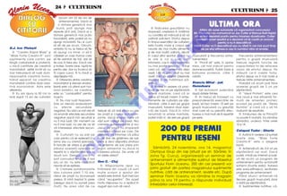 24  CULTURISM
                                                                                                                                                                                     CULTURISM  25
                                            (acum am 23 de ani de

                                                                                                                                                                    ULTIMA ORA
                                            antrenamente). Dac` ai
                                           o dotare genetic` mai
                                          bun`, po]i ajunge mai                                                     R: Ridicarea greut`]ilor nu
                                                                                                                                                            Afl`m din surse autorizate c` organizatorii concursului
                                      repede (4-5 ani). Dac` ai o                                                stopeaz` cre[terea n n`l]ime
                                                                                                                                                        Mr. Olympia i-au comunicat lui Jay Cutler [i Marcus Ruhl faptul
                                      dotare genetic` mai pu]in                                                  cu condi]ia s` m~nca]i [i s` v`        c` au fost depista]i pozitiv pentru folosirea diureticelor. Cutler
                                      favorabil`, este posibil s` nu                                             odihni]i suficient. Efortul depus




                                                                                                                                      O
                                                                                                                                                         contest` acest rezultat [i a declarat c` [i caut` un avocat
                                      ajungi niciodat`. Nu ai cum                                                n timpul exerci]iilor de culturism                       pentru a nu fi descalificat.
                                      s` [tii de pe acum. Oricum,                                                este foarte mare [i corpul are         Dac` Cutler va fi descalificat sau nu afla]i n cel mai scurt timp
D.J. Ice- Ploie[ti




                                                                                                                                    .R
                                      ambi]ia ta nu ar trebui s` fie                                             nevoie de mai multe alimente                de pe situl efitness.ro sau n num`rul viitor al revistei.
   R: “Creatin Rapid Mass” [i         s` ajungi ca mine, ci s`-]i                                                [i de mai mult` odihn`, dec~t
“Mass Forte Creatin-R” sunt           cl`de[ti un corp frumos care                                               n cazul altor sporturi. Dac` nu      muscular` [i frecven]a antre-         Frecven]a antrenamentelor
suplimente care con]in, pe            s` fie admirat de to]i, dar s`                                             le are e ca [i cum l-a]i              namentelor.                        pentru o grup` muscular`




                                                                                                                          M
l~ng` carbohidra]i [i protein`,       fie unic n felul s`u. Dac` vrei                                           nfometa, caz n care cre[terea         R: “Prot-R 65” este, n opinia   trebuie reglat` func]ie de
o mic` cantitate de creatin`          [i trofee, foarte bine, lupt`-te                                           nu mai poate avea loc. Totu[i         mea, cel mai indicat pentru        capacitatea ta de refacere
monohidrat, astfel nc~t s` nu        pentru ele, dar nu ncerca s`                                              cred c`, din moment ce deja           dumneavoastr`. Pute]i folosi [i    vizavi de efortul depus. Pe
mai trebuiasc` s` lua]i dum-          fii copia cuiva, fii tu nsu]i [i                                          ave]i 1,80 m, prea mult nu mai        batoane proteice, c~te 2           m`sur` ce-]i cre[te for]a,




                                                                                                                 IS
neavoastr` creatin` mono-             dep`[e[te-m`.                                                              ave]i cum s` cre[te]i (depinde        odat`.                             efortul depus va fi mai mare [i
hidrat separat. Iar creatina              R: Diferen]a dintre creatina                                           desigur [i de n`l]imea p`-                                              trebuie r`rite antrenamentele.
monohidrat con]ine doar crea-         monohidrat [i steroizii anabo-                                             rin]ilor).                            Stanciu Mihai - jud.                  Probabil c` acum po]i face
                                                                                                                                                       Hunedoara




                                                                                                         R
tin` monohidrat. Asta este            lizan]i este c` ultimii sunt hor-                                             R: Av~nd n vedere c` prac-                                           aceea[i grup` de 2 ori pe
diferen]a.                            moni sintetici, iar creatina                                               tica]i de trei ori pe s`pt`m~n`         R: E[ti ectomorf, judec~nd       s`pt`m~n`.
   R: Eu am ajuns la 50 cm la         este un “combustibil” pentru                                               artele mar]iale, cred c` ar           dup` datele trimise.                  R: “Ideal Protein” este cea




                                                                                                        U
bra] dup` 13 ani de culturism         mu[chi.                                                                    trebui s` face]i maxim 3 antre-         R: Ar trebui s` folose[ti cu     mai nou` [i mai eficient` for-
                                          R: Nu mai lua]i Naposim.                                               namente de culturism pe s`p-          preponderen]` exerci]iile de       mul` de amestec proteic
                                                                           C ri s t i a n Ru s s [ i I r i n a
                                      Este un steroid anabolizant          M un t e a n                          t`m~n`, c~te 6 serii pe grup`         baz`, s` faci maxim 10 serii pe    scoas` pe pia]` de “Redis




                                                                                      LT
                                      cu      efecte      secundare                                              muscular`, folosind doar exer-        grup` muscular` cu greut`]i        Nutri]ie” [i cred c` o s` fi]i
                                      negative. Nu v`d ce rost are s`     trebuie s` v` da]i iarna cu ulei       ci]ii de baz`. Dac` n viitor         mari care s` nu permit` efec-      mul]umit de rezultate.
                                      v` enum`r efectele secundare        de plaj` [i creme autobron-            renun]a]i la artele mar]iale,         tuarea a mai mult de 8 repet`ri       R: Emisiunea de la PrimaTV
                                      negative dac` m` asculta]i [i       zante, dac` singurii care v`           pute]i m`ri nr. de serii pe grup`     pe serie.                          nu poate fi mutat`. Va r`m~ne
                                      nu l mai lua]i. Din moment ce      v`d sunt colegii de clas`. Nici                                                                                 s~mb`ta, undeva ntre orele
                                      nu l mai lua]i, nu are de ce s`
                                                                            U
                                                                          cremele autobronzante [i nici                                                                                   12 [i 14.
                                      v` intereseze efectele secun-
                                      dare.
                                                                          uleiul de plaj` nu stopeaz`
                                                                          cre[terea p`rului pe corp. De                    200 DE PREMII                                                  Calapod Tudor - Gherla
                                                                    C
                                                                                                                           PENTRU IEßENI
                                          R: Culturi[tii nu au p`r pe     asemeni, v` informez c` p`rul                                                                                      R: Av~nd n vedere c` sunte]i
                                      corp pentru c` se epileaz` (cu      nu se ]ine de gr`simea de sub                                                                                   foarte slab, “Mass Forte
                                                             P

                                      lama sau cu crem` special`).        piele [i deci dispari]ia stratului                                                                              Creatin-R” este o alegere
                                      çn func]ie de viteza [i grosimea    de gr`sime de sub piele prin                                                                                    bun`.
                                      p`rului aceast` opera]ie se         regim alimentar nu duce la                S~mb`t`, 24 noiembrie, ora 14, magazinul                                 R: Antrena]i-v` de 3-4 ori pe
                                                     O


                                      repet` la o s`pt`m~n` sau la        c`derea p`rului. De unde v`             Olympus Grup din Ia[i (situat pe str. S`r`riei, n                      s`pt`m~n` cel mult. Dac`
                                      dou` luni. Desigur, dac` nu         vin ideile astea?                       zona Tg. Cucu), organizeaz` un seminar de                               pute]i, intra]i pe Internet [i lua]i-
                                      sunt concursuri timp de 6 luni                                              antrenament [i alimenta]ie sus]inut de Maestrul                         v` de acolo un program de
                                              T



                                      sau un an, nu este neap`rat         Geo C. - Cluj                                                                                                   antrenament pentru ectomorfii
                                      nevoie s` se epileze.                 R: R`spunsurile apar cu
                                                                                                                  Sportului Florin Uceanu. 200 din cei prezen]i vor                       extremi (foarte slabi). Adresa
                                          R: Cremele autobronzante        nt~rziere din cauz` c` sunt            primi gratuit din partea magazinului suplimente                         este www.efitness.ro, sec]iunea
                                      dau culoare pielii 7-10 zile.       multe scrisori [i spa]iul din           nutritive, c`r]i de antrenament, reviste etc. Dup`                      programe de antrenament.
                                      Uleiul de plaj` nu bronzeaz`        revist` este limitat. Sunt ns` luni    seminar Florin Uceanu va r`m~ne la magazin                                 P~n` atunci antrena]i-v`
                                      pielea. El intr` treptat n piele   c~nd “recuper`m”. Din acest             p~na la ora 19 pentru a r`spunde individual                             fiecare grup` muscular` doar
F l o ri n Uc e a n u  n ur m` c u
                                      (desigur dac` nu pune]i prea        motiv r`spunsul nu a ap`rut n                                                                                  o dat` pe s`pt`m~n`.
10 ani                                                                                                            ntreb`rilor celor interesa]i.
                                      mult). Nu prea v`d de ce            august a[a cum a]i cerut.                                                                                          R: Suplimentele nutritive, c`-
 