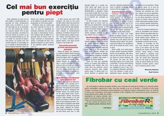 Conven]ia general`
privind antrenamentul
pieptului

Declinatul este regele!

Acum, stai cu fa]a la oglind`, cu
måinile ridicate n lateral, n form`
de cruce. Datorit` faptului c`
fibrele sunt dispuse n form` de
evantai la piept, recrut`m cele mai
multe fibre [i n cel mai eficient
mod dac` aducem bra]ele din
spate n fa]a noastr` pe direc]ia
liniei mediane a pieptului. Aceast`
mi[care a bra]elor este exact o
mi[care de mpins declinat.
Dac` cel mai bun exerci]iu
pentru un mu[chi este definit ca
exerci]iul care implic` cele mai
multe fibre ale acestuia, atunci
mpinsul declinat este regele
pentru piept. |n opinia mea, mpinsul declinat cu gantere este

LT
U

Ideea s` facem trei mpinsuri
cu unghiuri diferite pentru fiecare
parte a pieptului nu e lipsit` de o
oarecare logic`. {tim c` pectoralul are o form` de evantai. Majoritatea fibrelor au originea pe
stern, o parte mai mic` pe clavicul` [i o alta, tot mic`, pe cartilagiile coastelor, mai mult pe a 5-a
[i a 6-a. Toate aceste fibre converg [i sunt ata[ate de partea superioar` a humerusului, osul
bra]ului.

O

P
C

U

Mu[chii trag ntotdeauna
spre originea lor!

mpins declinat cu gantere
8 Culturism&Fitness nr. 4/2013

Stai n fa]a oglinzii [i ridic` bra]ele n fa]`, cum e pozi]ia de nceput la flutur`ri cu gantere pentru piept. Po]i observa c` mu[chii
pectorali se afl` n ntregime sub
bra]ele ntinse. Nu exist` por]iune din piept peste bra]e. Acum,
imagineaz`-]i fibrele musculare
precum ni[te frånghii [i c` e[ti
foarte mic ]inånd o astfel de frånghie ce are originea pe stern. Cel`lalt cap`t al frånghiei este legat
de humerus. Cånd bra]ul se duce
spre spate, frånghia se ntinde.
Cånd tragi de frånghie, vei trage
de bra] direct spre tine, n alt`

.R
O

A f`cut cineva a[a ceva? M`
ndoiesc, dar asta nu ne-a oprit
s` d`m sfaturi altora de parc` am
de]ine adev`rul pur. Ceea ce credem c` [tim este de fapt n]elepciune. De fapt, am ajuns s` credem, referitor la antrenamentul
pieptului, c` trebuie s` facem mpins nclinat pentru pieptul superior, mpins orizontal pentru median [i mpins declinat pentru
pieptul inferior. Dar dac` ne-am
n[elat n to]i ace[ti ani?

mai bun, datorit` amplitudinii mai
mari a mi[c`rii, declina]ia b`ncii
s` fie la 30 de grade.

Experien]a personal`

Pectoralii mei au fost dintotdeauna o grup` problematic`, n
ciuda faptului c` am ncercat
toate a[a-zisele exerci]ii minune,
de la banca de mpins, la paralele, cu bara, gantere sau la cabluri. Aparent este un lucru genetic. Cum altfel se explic` faptul
c` unii au ob]inut progrese remarcabile [i al]ii foarte slabe.
Dorind s` ob]in mai mult`
mas` la pieptul superior, am f`cut mpins nclinat cu bara sau cu
gantere mai mult decåt orice alt
exerci]iu pentru piept. Am perseverat mai mul]i ani, iar rezultatul a
fost cåt se poate de prost: nimic
n plus.
Dintr-o dat`, mi-a venit aceast` idee, despre mi[carea bra]elor
pentru lucrul pieptului. M` antrenez de mai bine de 30 de ani [i
am f`cut rar mpins declinat. S`
fim sinceri. Nu prea am f`cut
exerci]iul pentru c` nu este prea
confortabil. |n primul rånd trebuie
s` te a[ezi, s` stai cu capul n
jos, sångele ]i vine n cap. Pentru cre[terea eficien]ei, ganterele
sunt mai indicate. E greu s` iei
ganterele singur, aproape impo-

M

folosit cum trebuie suplimentele
[i am de]inut un genetic mai bun,
progresele au fost remarcabile.
Problema este c`, avånd a[a
de multe exerci]ii pe care le facem, nu [tim cu exactitate ce
exerci]iu contribuie mai mult sau
mai pu]in la dezvoltarea muscular`. Singura cale s` afl`m cu siguran]` este s` facem doar un
singur exerci]iu la antrenament,
pentru o perioad` de timp, nregistr`m progresul [i apoi trecem
la alt exerci]iu pentru evaluare
[.a.m.d..

R

Este adev`rat s` spui c` am
fost ini]ia]i n antrenamentele cu
greut`]i de c`tre predecesorii
no[tri, care, la råndul lor, au primit informa]ii de la cei dinaintea
lor. Am citit articole din reviste,
am vizionat casete VHS [i apoi
video pe calculator, unii dintre noi
am avut ocazia s` vorbim cu cei
mult mai experimenta]i ca noi. Ni
s-a ar`tat ce exerci]ii s` facem,
care pentru ce mu[chi sunt. Am
urm`rit sfaturile [i informa]iile lor
[i cu ambi]ie [i perseveren]` am
f`cut progrese decente. Dac` am

IS

Cel mai bun exerci]iu
pentru piept

direc]ie bra]ul nu o poate lua.
Chiar dac` e[ti situat sus pe
stern [i tragi de cea mai de sus
fibr`/frånghie a pieptului, bra]ul
se va duce n fa]`, dar nu va urca
n sus, descriind aceea[i mi[care
ca la flutur`ri din orizontal cu
gantere.
Cu alte cuvinte, prin ridicarea
bra]ului spre un punct care se
afl` mai sus decåt stern, precum
facem la mpinsul nclinat, ar nsemna c` lucr`m pieptul superior
dac` avem fibre ale pieptului
avånd originea undeva pe gåt
sau b`rbie. Dar nu avem...

sibil dac` nu ai un partener. Dup`
ce termini seria, nu ai cum s`
duci ganterele pe genunchi, ca la
mpinsul din orizontal sau nclinat, trebuie s` arunci ganterele.
Dar motivul principal pentru care
nu am f`cut exerci]iul a fost din
cauz` c` aveam nevoie de mai
mult` mas` pentru pieptul superior [i, conform gåndirii anterioare,
acest exerci]iu nu era pentru a[a
ceva...
Acum fac mpinsul declinat exclusiv [i rezultatele sunt extraordinare. Recent am g`sit ni[te studii care au analizat cum este stimulat pieptul pentru diferite unghiuri de nclina]ie ale b`ncii [i
rezultatele confirm` teoria mea.
A[adar, te ncurajez s` faci
mai mult declinat decåt pån`
acum [i s` reduci sau s` sco]i
mi[c`rile de mpins, flutur`ri din
nclinat. Totu[i, exist` o foarte
mic` por]iune a pieptului care
este stimulat` prin mi[c`ri nclinate, dar acele fibre reprezint`
doar 5% din piept [i ele beneficiaz` de stimul destul de mult la
ridic`rile frontale pentru umeri
sau la mpinsul pentru umeri.
Alexandru Bolborici
dup` Ironman

Fibrobar cu ceai verde

Se recomand` ca aliment energetic s`n`tos, prin con]inutul de nutrien]i de calitate [i în propor]ii optime
pentru necesit`]ile organismului uman, care dau energie [i au un rol benefic. L-Carnitina [i acizii gra[i
Omega 3 contribuie la stimularea arderii gr`similor [i la reglarea nivelului colesterolului seric, iar vitamina
C este un bun antioxidant. Este bogat în proteine [i fibre vegetale, fiind recomandat [i pentru folosirea în
timpul dietelor pentru sl`bit. Nu con]ine
ingrediente de origine animal`, deci
poate fi consumat [i de c`tre cei vegetarieni sau de persoanele care ]in post.
Se fac comenzi de minimum 5 buc.
25% reducere pentru minimum 50 buc`]i.
1,90 lei/buc.
Culturism&Fitness nr. 4/2013

9

 