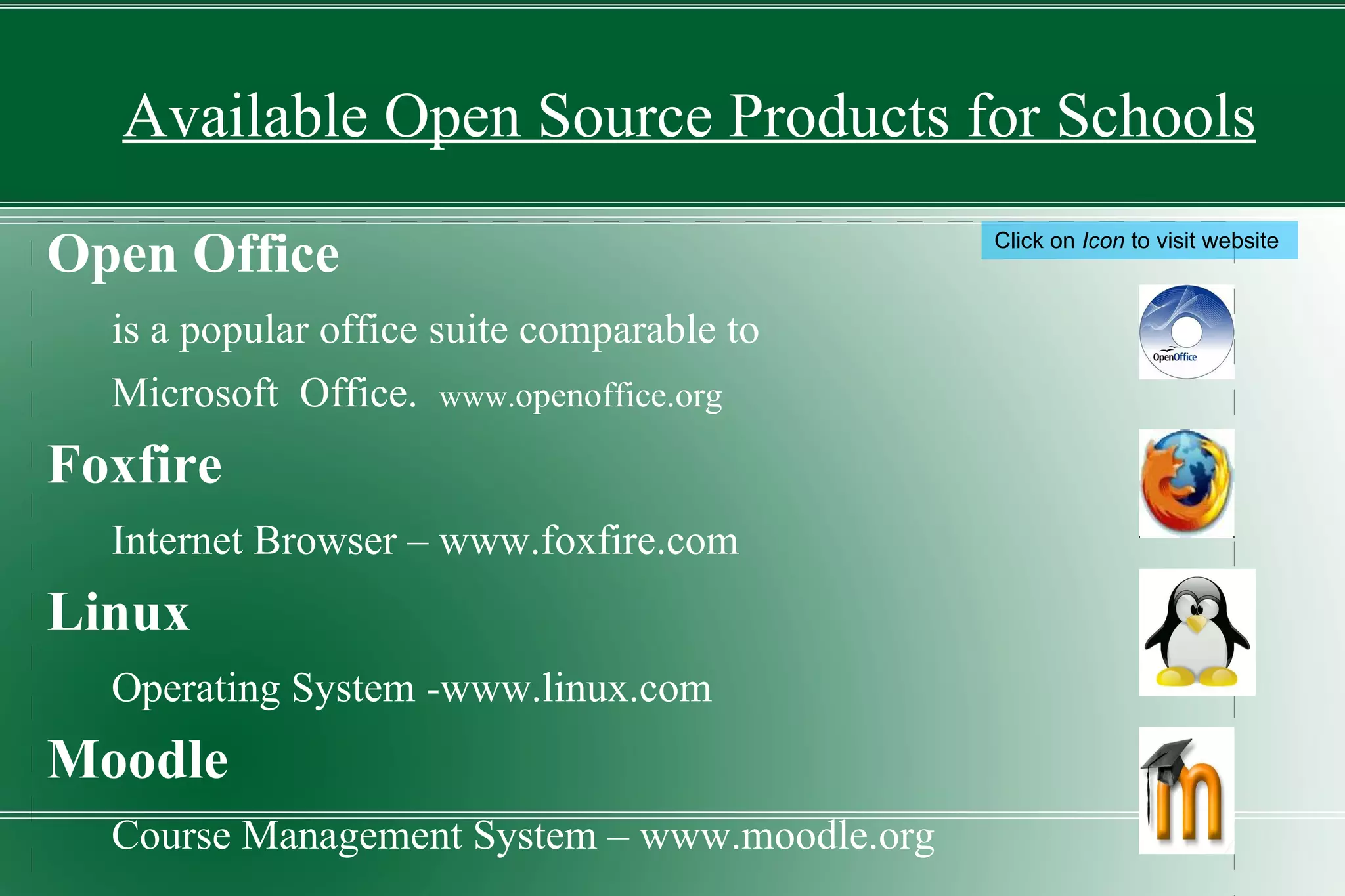 Available open source software for schools 
