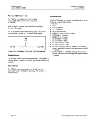 Cummins onan c20 d6 generator set power start 0500 control service ...