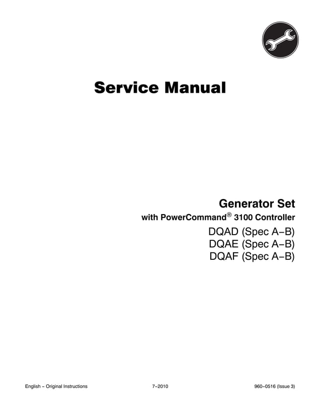 Cummins onan dqaf generator set with power command 3100 controller