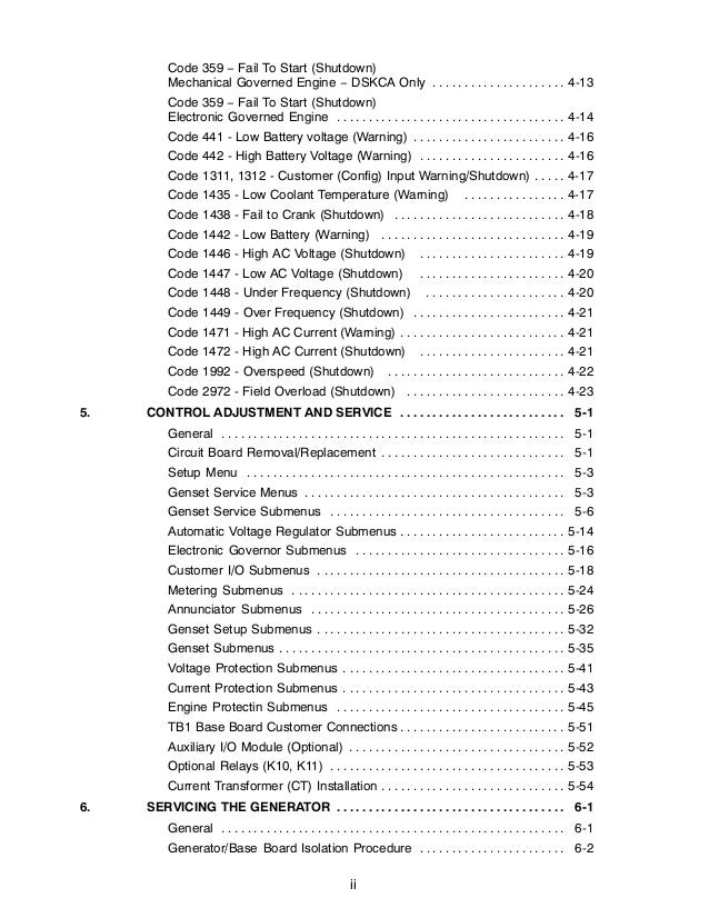Cummins onan dskca generator set with power command 1.1 controller se…