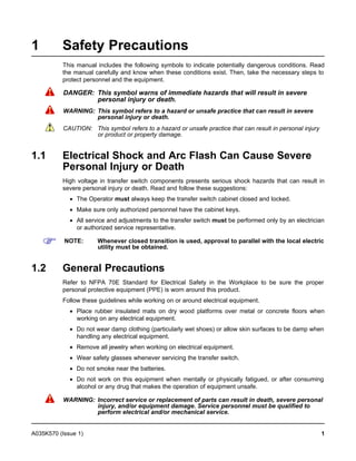 Cummins onan otece transfer switch (1200 amp) service repair manual PDF